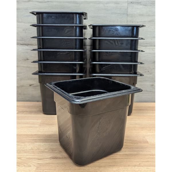 1/6 Size 6" Deep Black Food Pan Containers/Inserts - Lot of 12 |FtMC1