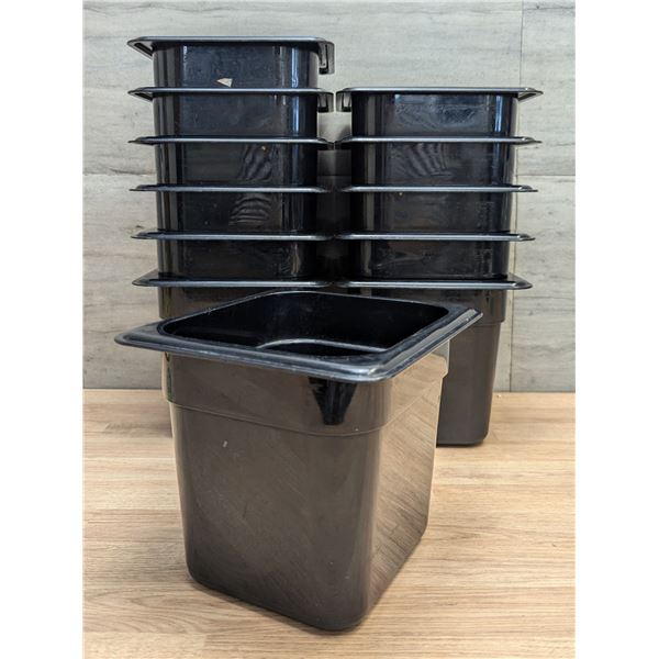 1/6 Size 6" Deep Black Food Pan Containers/Inserts - Lot of 12 |FtMC1