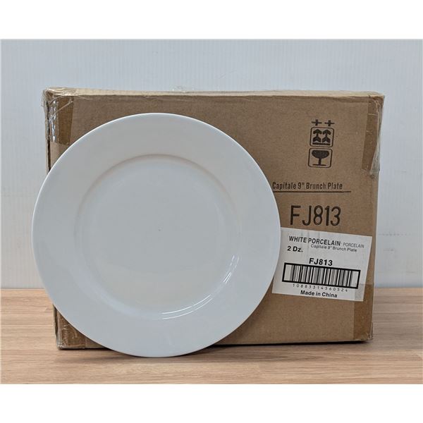 9" Capitale Brunch Plates, Arcoroc FJ813 - Lot of 24 |L11-2