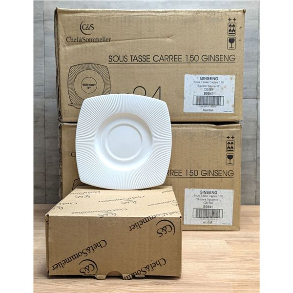 Ginseng 6" Square Saucers, Chef & Sommelier S0541 - Lot of 48 (2 Cases) |CC1-2