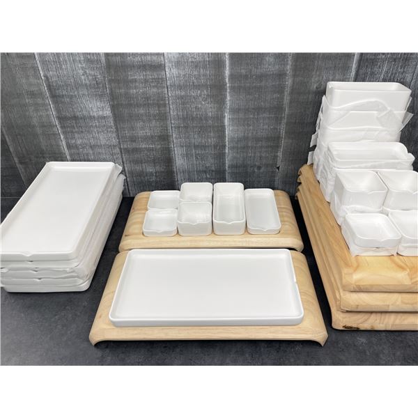Mekkano Serving Trays & Dishes - Lot of 36pcs |Arcoroc L9548 x 6, Arcoroc L9556 x 6, Arcoroc L9558 x