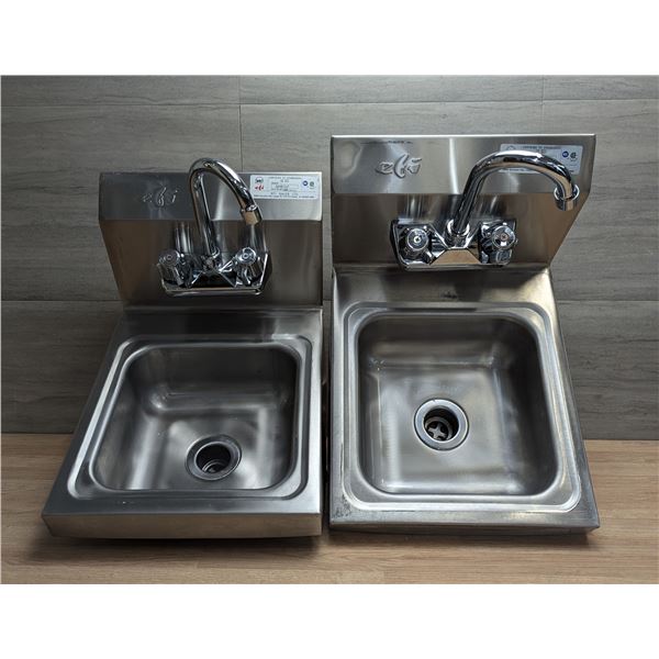 Efi SHI813-F Wall Mount Space Saver Hand Sinks W/Faucets - Lot of 2 |CC2/RB34