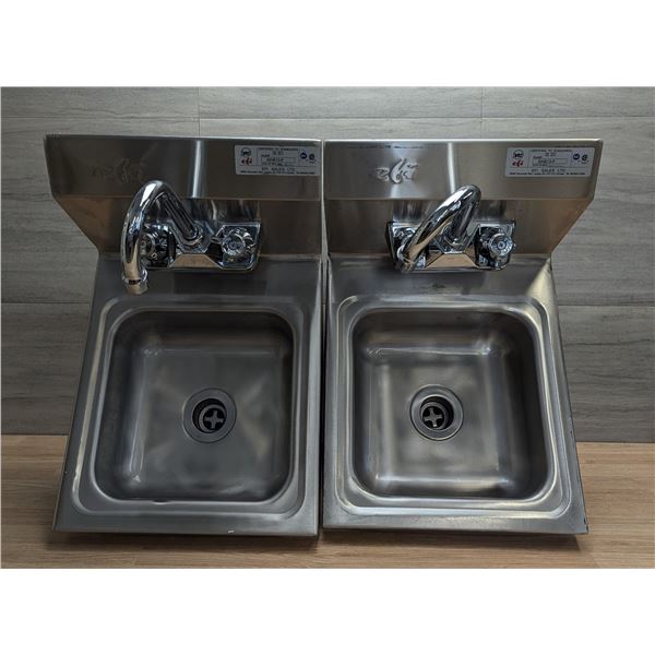 Efi SHI813-F Wall Mount Space Saver Hand Sinks W/Faucets - Lot of 2 |CC2/RB35
