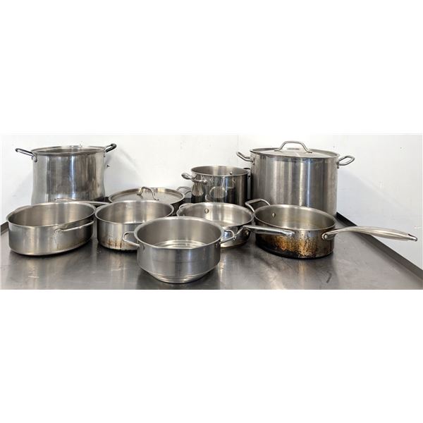 Various Sizes of Stainless Pots, Sauce Pans & Lids - Lot of 11pcs |L6CR2
