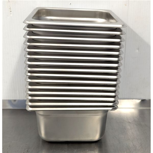 1/6 Size Stainless Inserts, 4" Deep - Lot of 15 |RC25/FtG