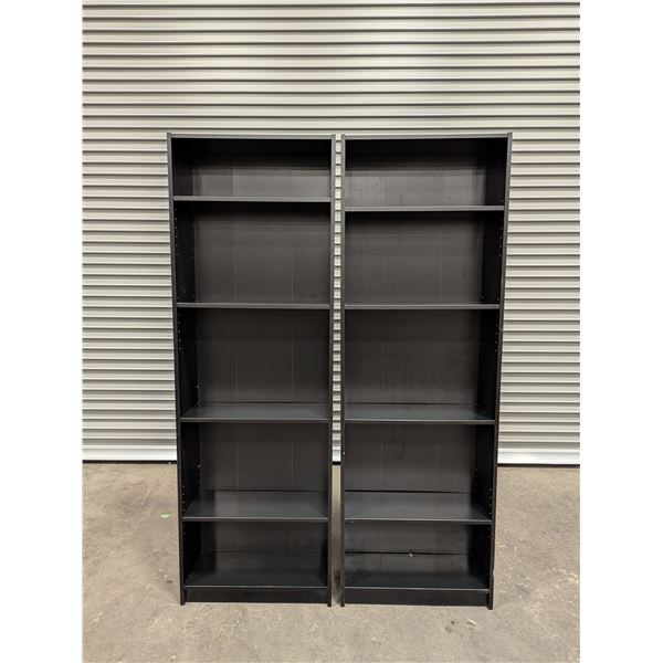 23-1/2" x 9-1/2" x 71" Black Bookshelves - Lot of 2 |RB43/LBD