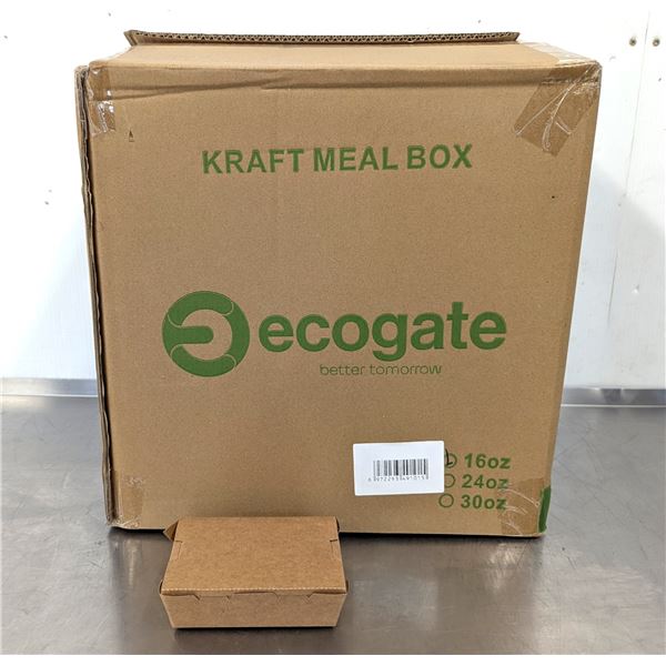 Ecogate 16oz Kraft Meal Boxes - Lot of 300 (1 Case) |WH4/R1