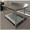 Image 2 : 30" x 48" Stainless Steel Work Table with Backsplash |Assembled/WTS-3048L/LBD