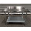 Image 1 : 30" x 48" Stainless Steel Work Table with Backsplash |WTS-3048L/LBD