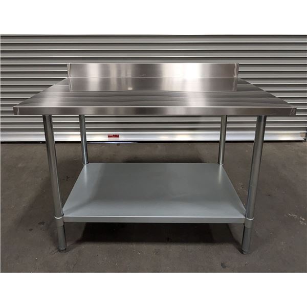 30" x 48" Stainless Steel Work Table with Backsplash |WTS-3048L/LBD