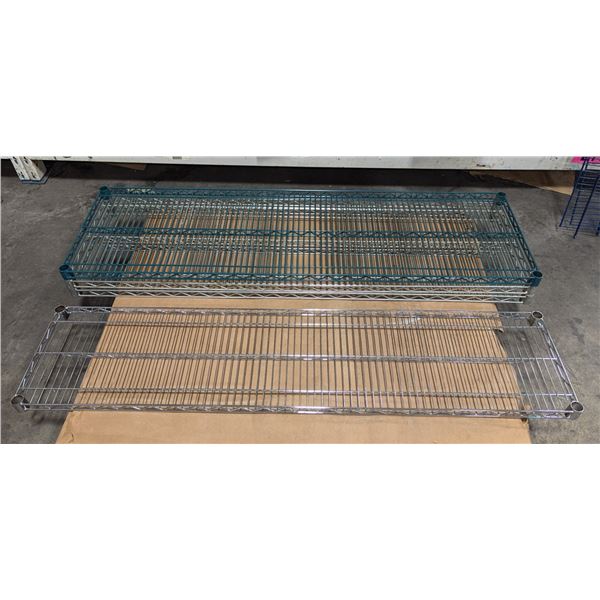 14" x 60" & 18" x 60" Chrome/Epoxy Wire Shelves - Lot of 4pcs |LBD