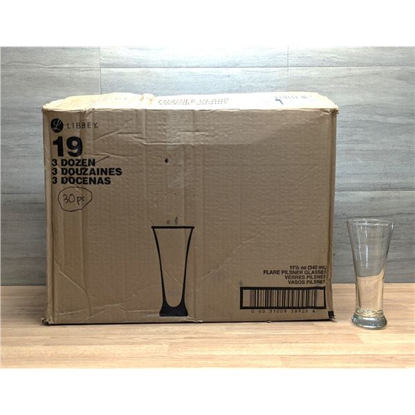 Libbey 11-1/2oz Flare Pilsner Glasses - Lot of 30 |EC4