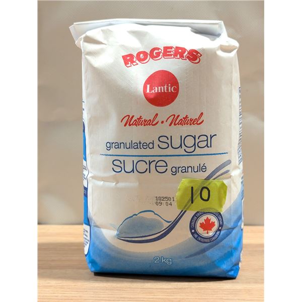 Rogers Natural Granulated Sugar 2Kg - Lot of 10 |Cooler4