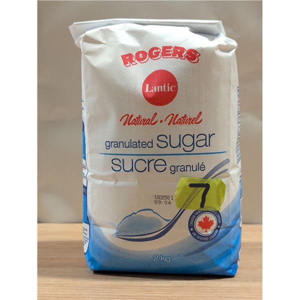 Rogers Natural Granulated Sugar 2Kg - Lot of 7 |Cooler4