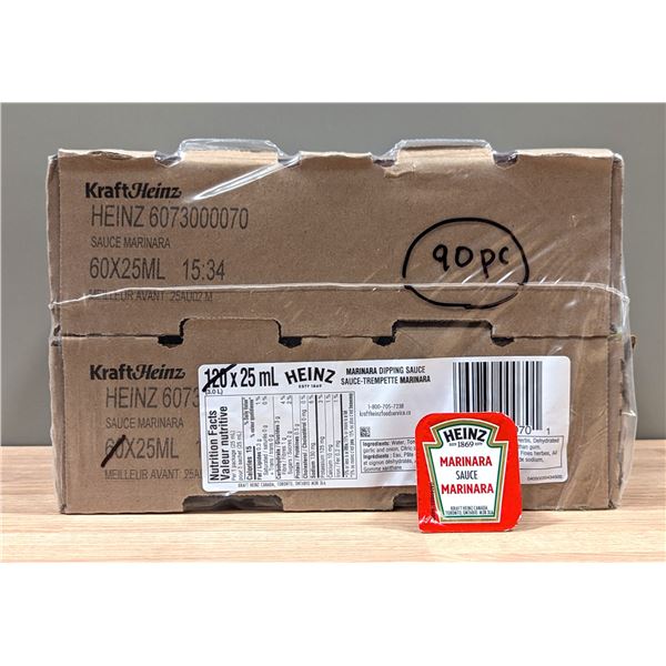 Heinz Marinara Sauce Portion Cups 25mL - Lot of 90 |L4-3