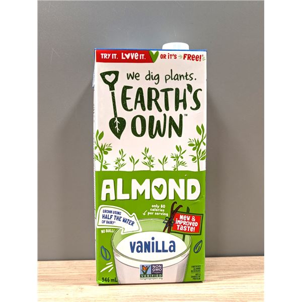 Earth's Own Almond Vanilla 946mL - Lot of 8 |L2-2