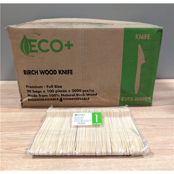 Eco+ Birch Wood Knife - Lot of 2000 ( 1 case ) |Rack J