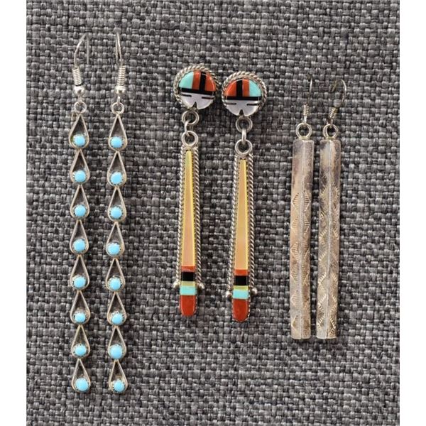 NAVAJO AND ZUNI EARRINGS