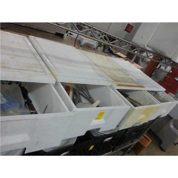 Drawer Bins 4 w/Asst. Utensils, Plastic Bowls