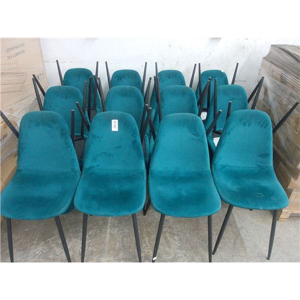 20-Teal Velvet Dining Chairs - 20 X $