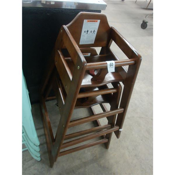 Oak High Chairs - Pair