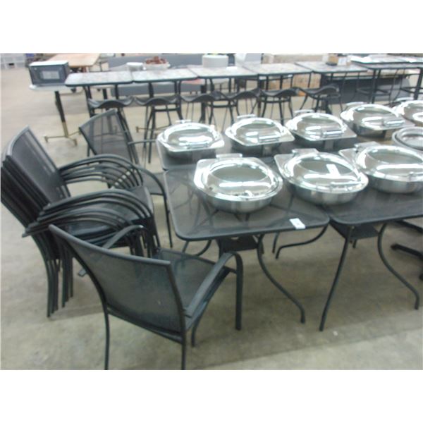 4-Patio Mesh Dining Table w/2 Chair Set - 4 X $