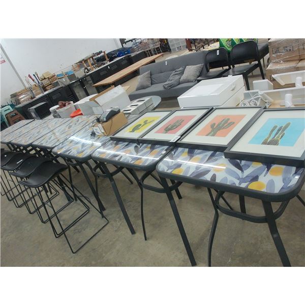 7-Floral Patio High Bar Table - 7 X $