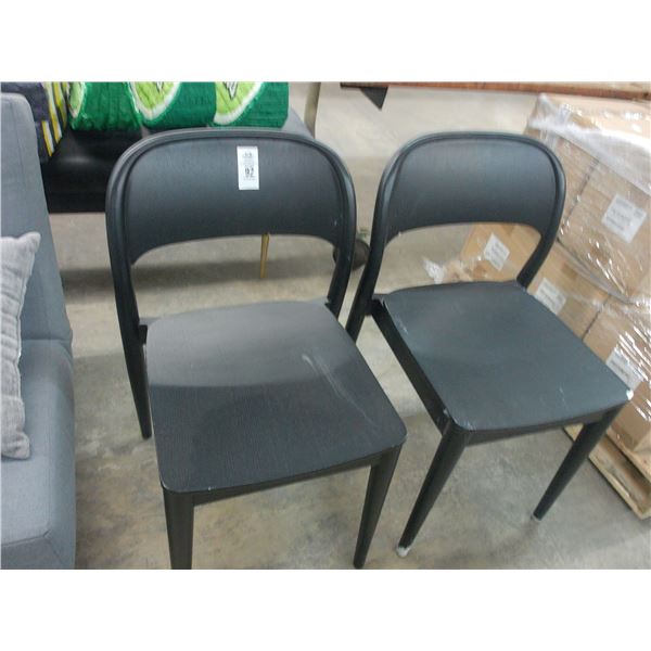 Black Plastic Chairs - 2
