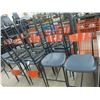 Image 1 : 14-Metal Cherry Back Grey Padded Bar Stools - 14 X $