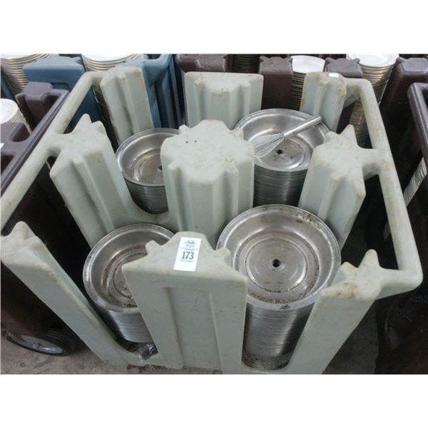 Cambro Dish Cart w/Dishes and Plate Lids