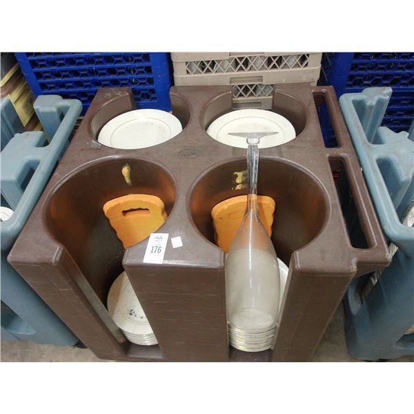 Cambro Dish Cart w/Dinner Plates