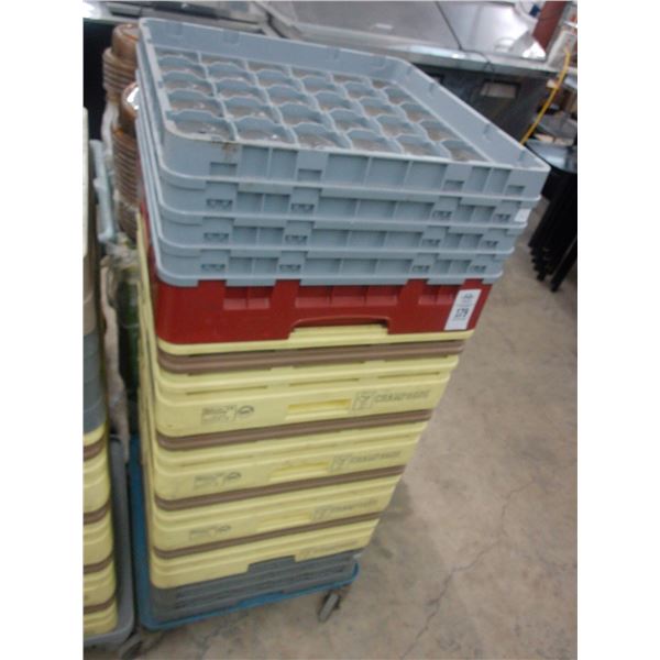 Dishwasher Trays 7 w/Asst. Glassware/Dolly
