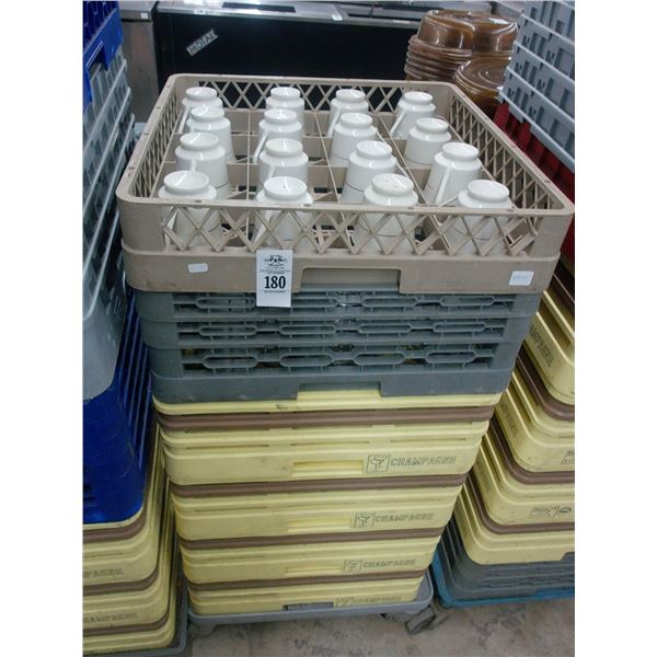 Dishwasher Trays 6 w/Asst. Glassware/Dolly
