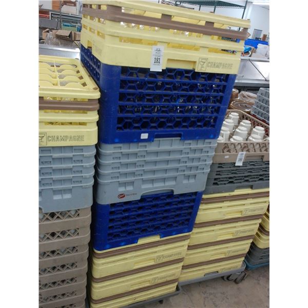Dishwasher Trays 7 w/Asst. Glassware/Dolly