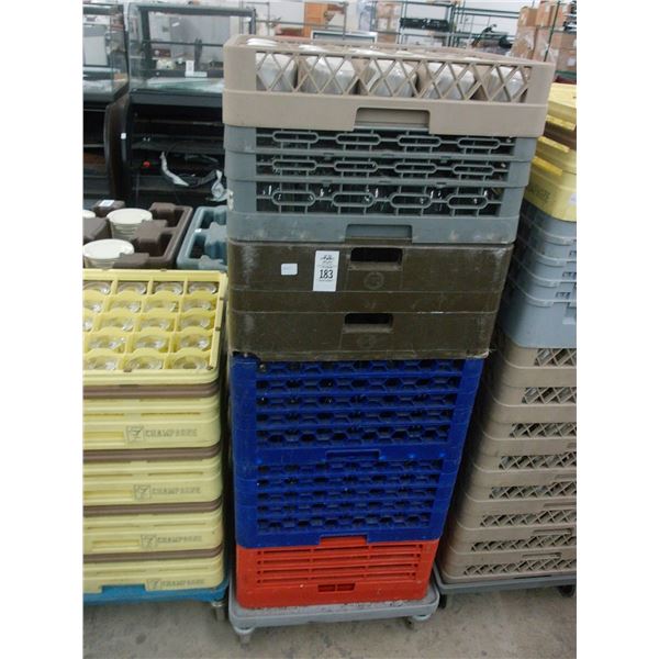 Dishwasher Trays 6 w/Asst. Glassware/Dolly