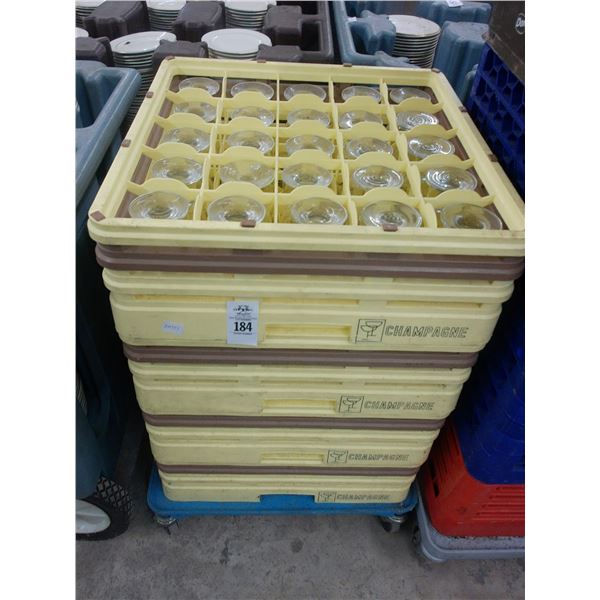 Dishwasher Trays 4 w/Asst. Glassware/Dolly