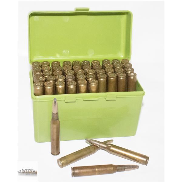 PLASTIC CASE OF 50 270 WIN CARTRIDGES