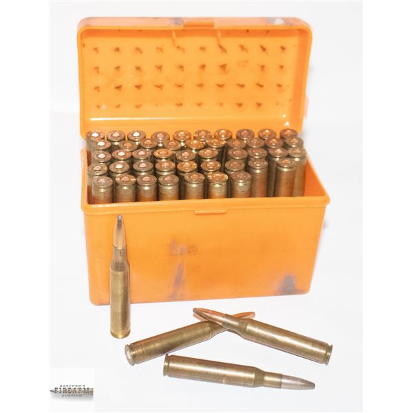 PLASTIC CASE OF 50 270 WIN CARTRIDGES