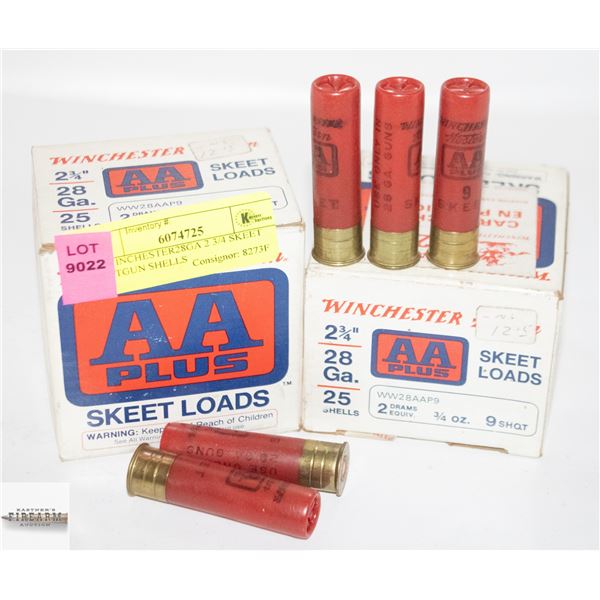 50 WINCHESTER28GA 2 3/4 SKEET SHOTGUN SHELLS