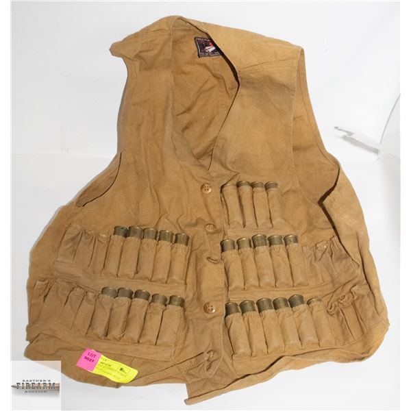 SHOOTING VEST W/ APPROX 25 20GA SHOTGUN SHELLS