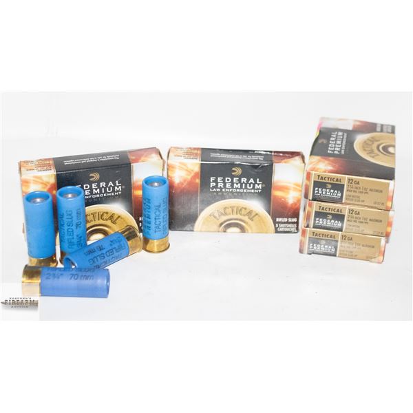 5 BOXES OF FEDERAL 12 GA 2 3/4 1 OZ RIFLED SLUGS