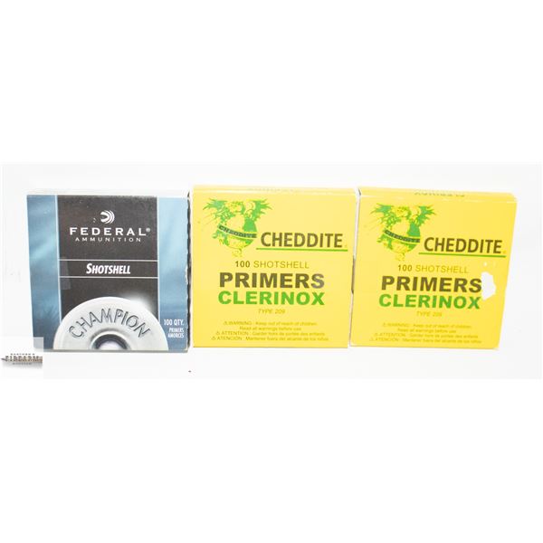 3 BOXES SHOTSHELL PRIMERS FEDERAL , CHEDDITE