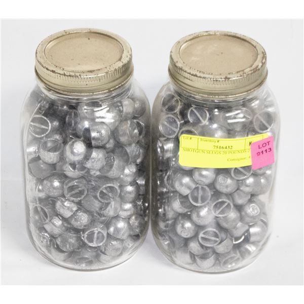 SHOTGUN SLUGS 20 POUNDS 2 JARS