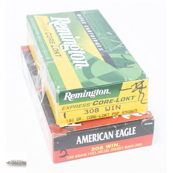 20 OF ASSORTED 308 WINCHESTER