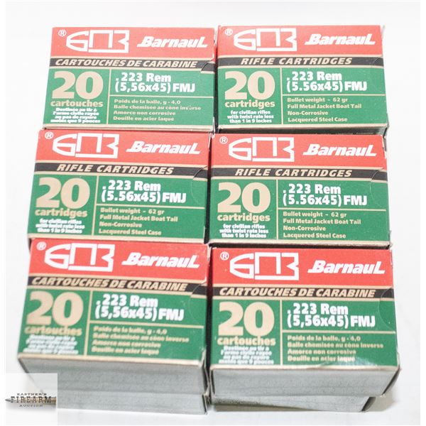 12 BOXES OF BARNAUL .223 REM CARTRIDGES