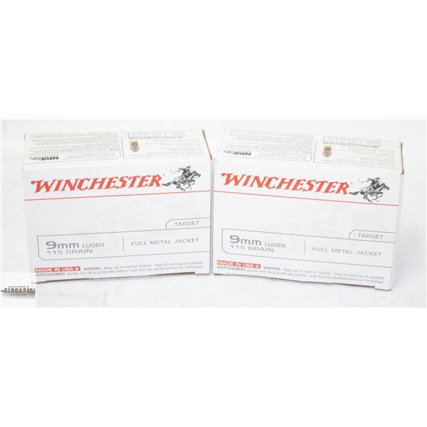 200 ROUNDS OF WINCHESTER 9MM LUGAR 115GR FMJ