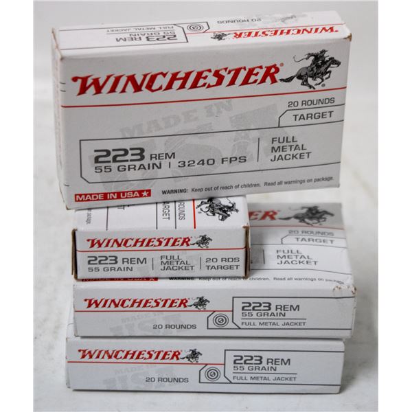 80 ROUNDS WINCHESTER 223 REM RIFLE CARTRIDGES