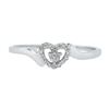 Image 4 : Solid 14K White Gold Polished Open Heart Band Ring w/ 0.25 ctw Pave Set Diamonds