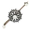 Image 4 : Antique Victorian Gold & Silver 0.30 ctw Diamond & Pearl Floral Bar Pin Brooch
