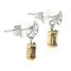 Image 3 : New 14K TT Gold 1.42 ctw Fancy Brown & White Diamond Tear Drop Dangle Earrings